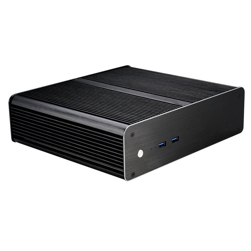 Akasa Euler T Plus Thin Mini-ITX kabinett vifteløs svart forfra