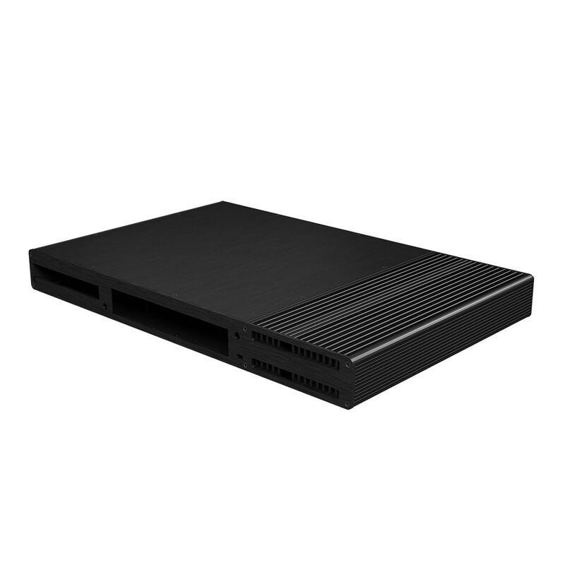 Montert Akasa Galileo TU Plus MKII Mini-ITX kabinett vifteløs svart i PC-oppsett