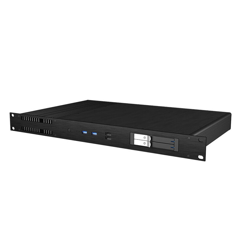 Akasa Galileo TU1 Plus MKII Mini-ITX rackkabinett vifteløs bakside