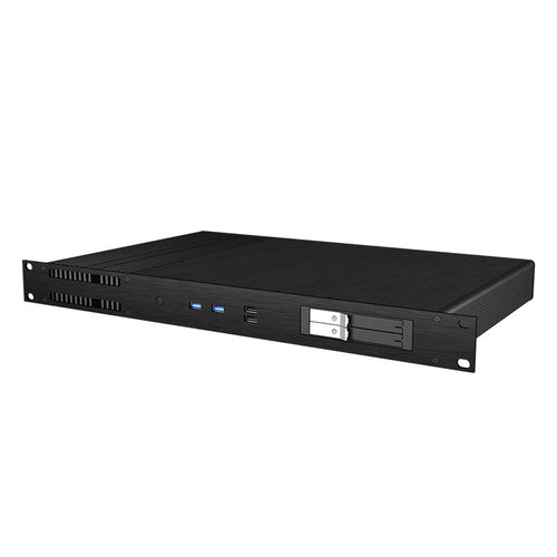 Akasa Galileo TU1 Plus MKII Mini-ITX rackkabinett vifteløs bakside
