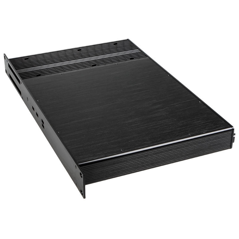 Akasa Galileo TU3 Thin-Mini-ITX 1U kabinett aluminium svart detalj