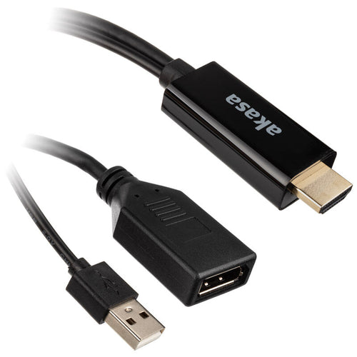 Akasa HDMI til DisplayPort adapterkabel 25 cm bakside