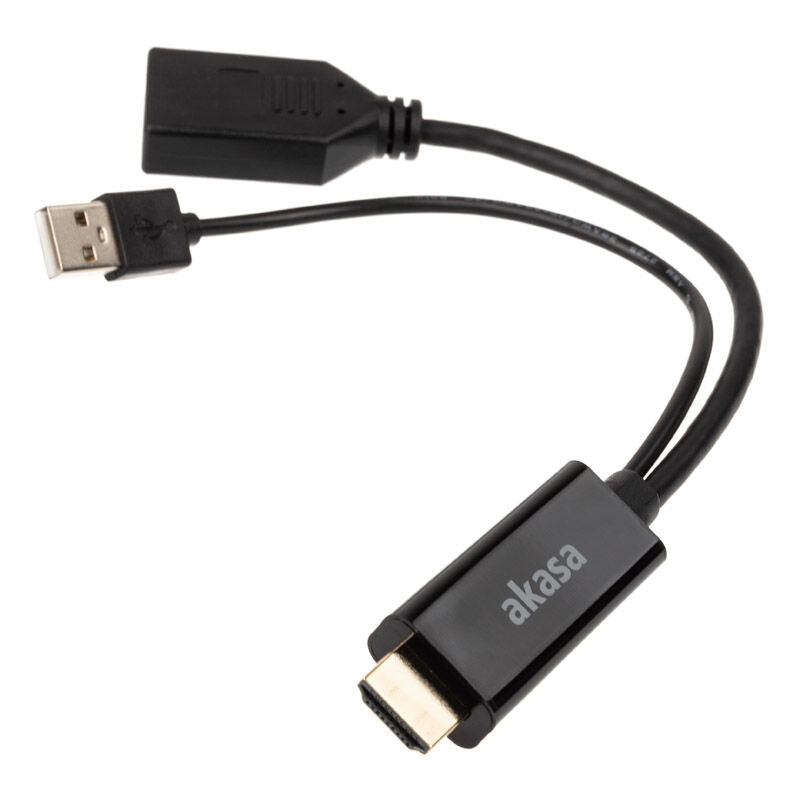 Akasa HDMI til DisplayPort adapterkabel 25 cm forfra
