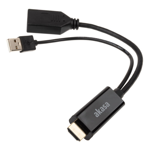 Akasa HDMI til DisplayPort adapterkabel 25 cm forfra