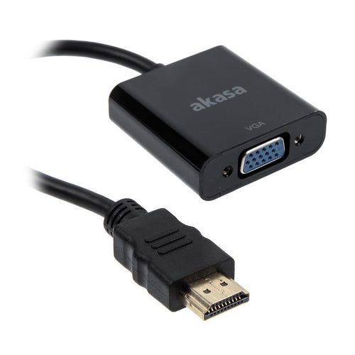 Akasa HDMI til VGA adapter svart forfra