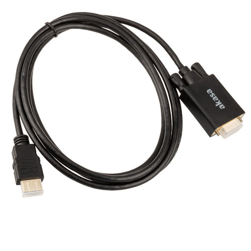 Akasa HDMI til VGA adapterkabel 2 m Full HD 60 Hz nærbilde av VGA-kontakt