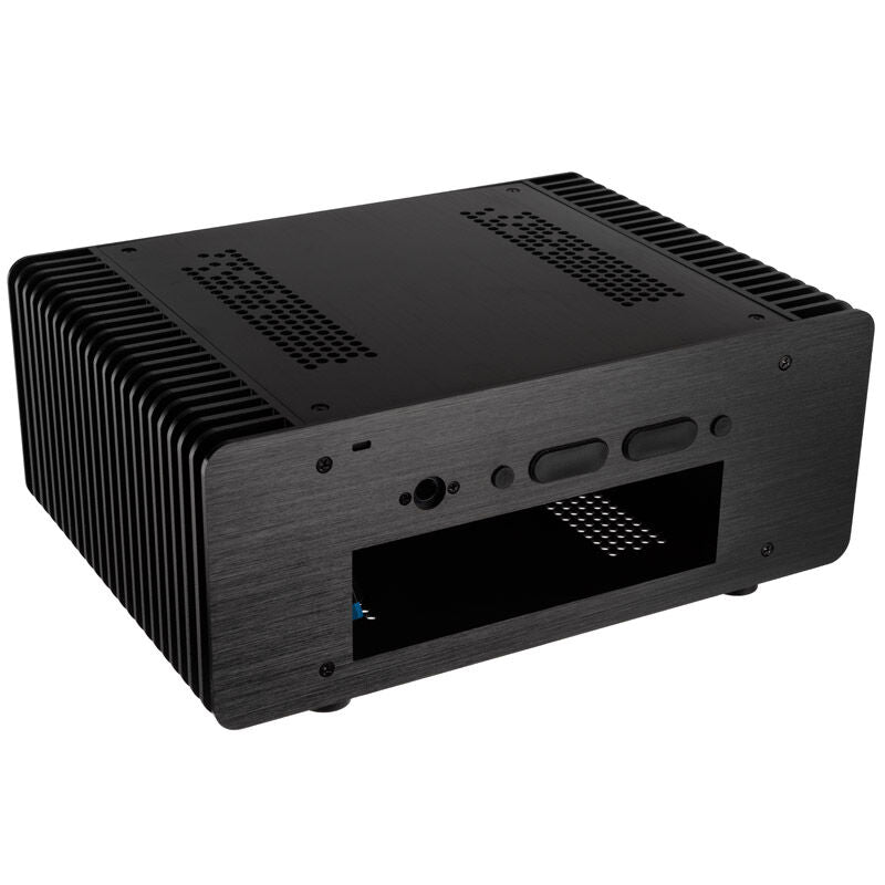 Akasa Maxwell Pro Mini-ITX kabinett passiv kjøling svart detalj av aluminium