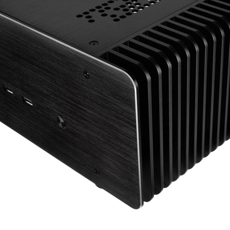 Akasa Maxwell Pro Mini-ITX kabinett passiv kjøling svart sideprofil
