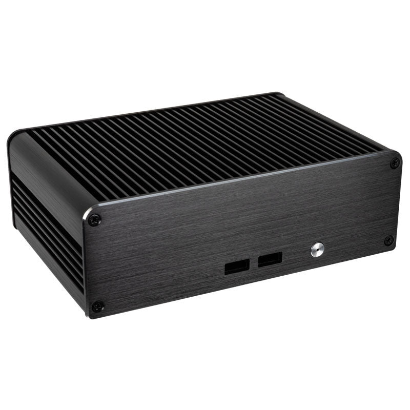Akasa Newton CTN UCFF kabinett Intel NUC passiv svart forfra