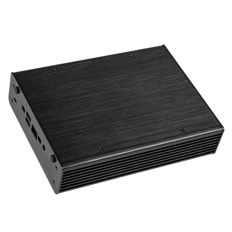Akasa Newton MC UCFF kabinett for Intel NUC aluminium svart sideprofil