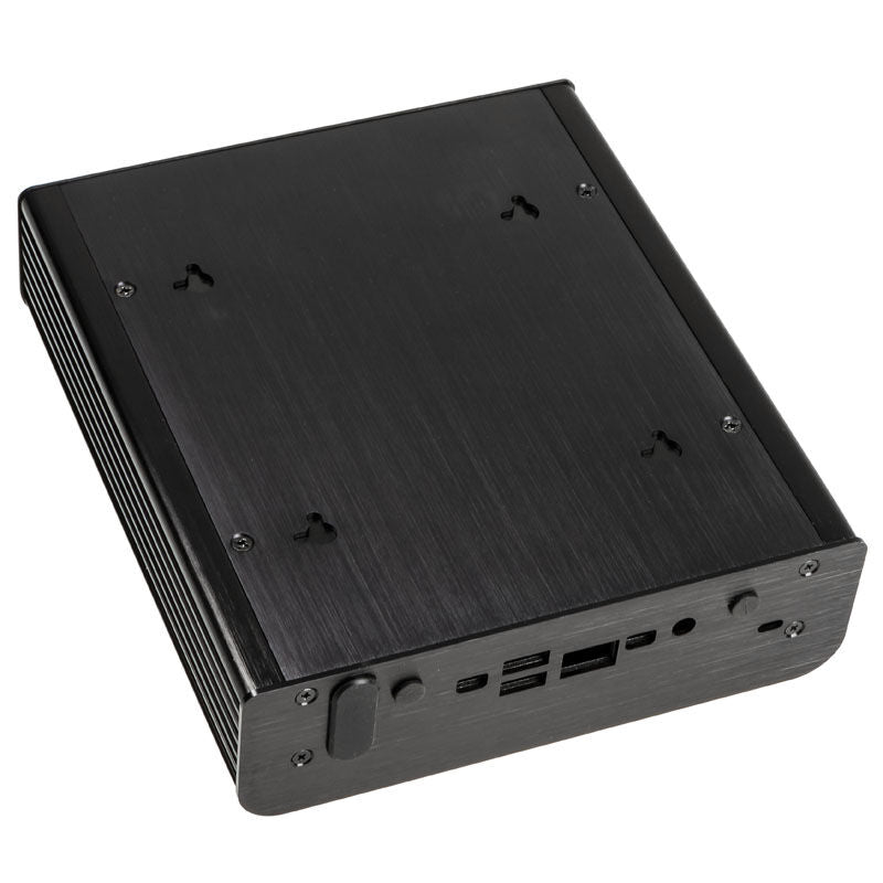 Akasa Newton S UCFF kabinett Intel NUC 65 W OEM svart nærbilde aluminiumskjøler
