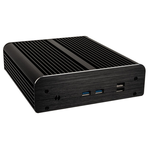 Akasa Newton TN UCFF kabinett Intel NUC vifteløs svart forfra