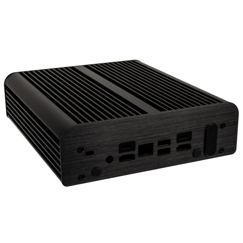Akasa Newton TN UCFF kabinett Intel NUC vifteløs svart bakside