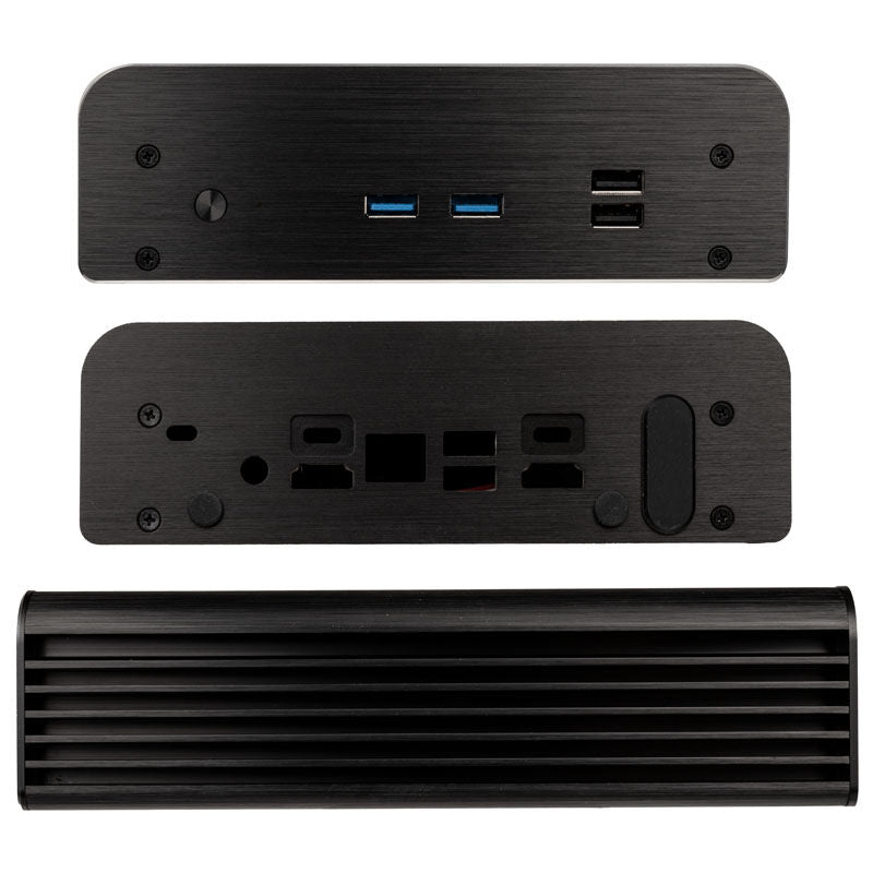 Detalj av Akasa Newton TN UCFF kabinett Intel NUC vifteløs svart