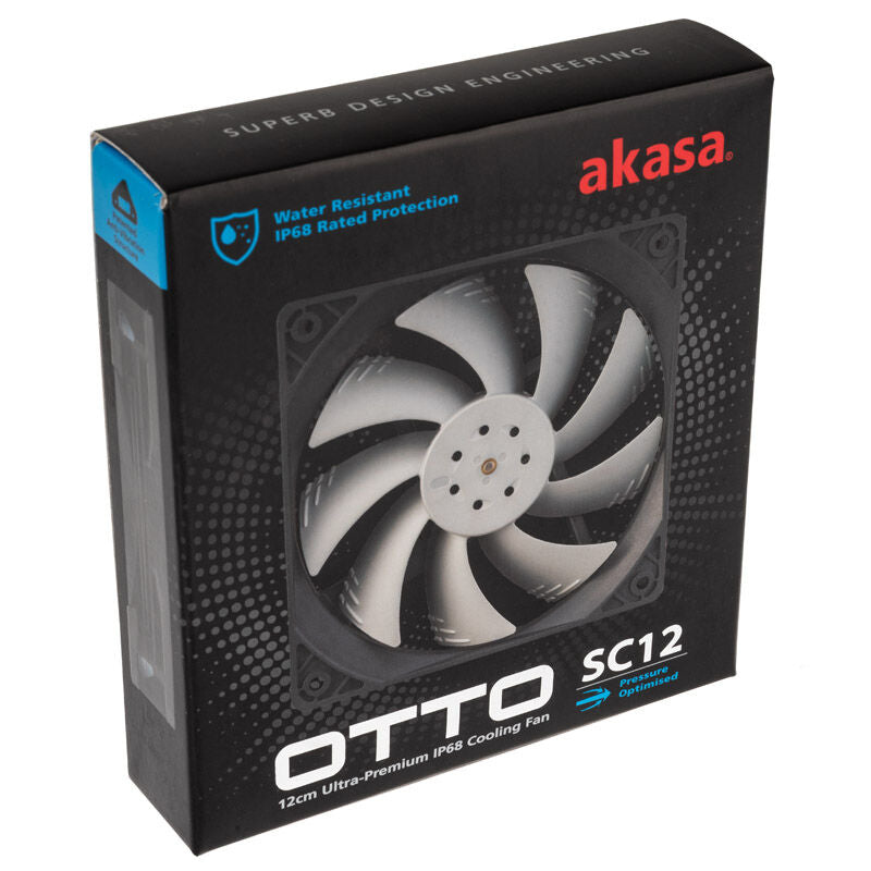 Sideprofil av Akasa OTTO SC12 PWM vifte 120 mm vannresistent