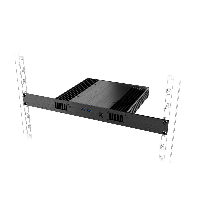 Montert Akasa Plato RC UCFF-kabinett ASUS NUC 14 Pro vifteløs svart på monitor