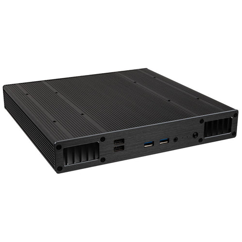 Akasa Plato WS UCFF kabinett Intel NUC 11/12/13 Pro vifteløs svart forfra