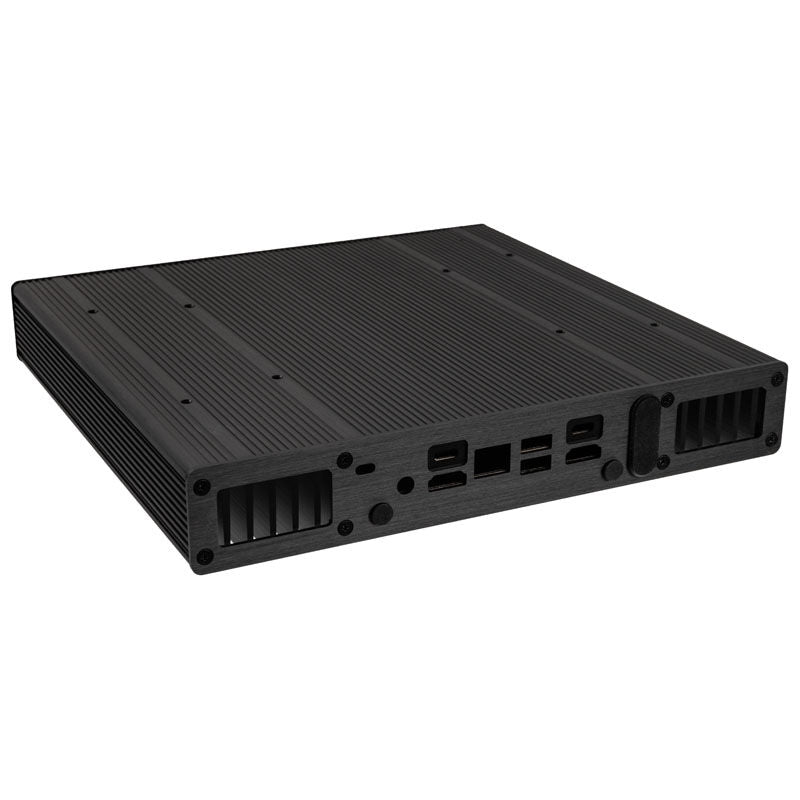 Akasa Plato WS UCFF kabinett Intel NUC 11/12/13 Pro vifteløs svart bakside