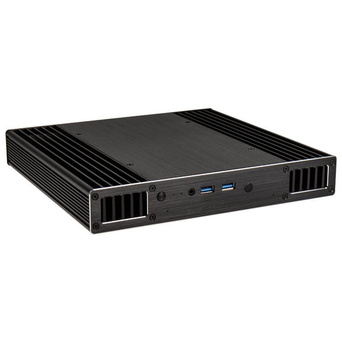 Akasa Plato X7 UCFF kabinett for Intel NUC aluminium svart forfra