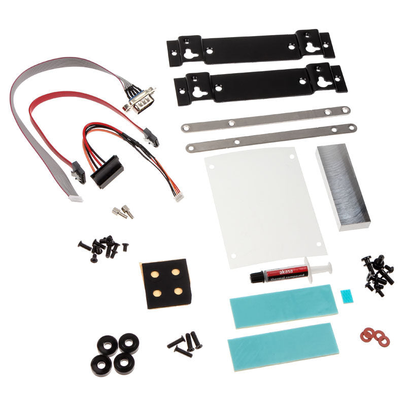 Akasa Plato X7D UCFF kabinett Intel NUC aluminium svart med tilkoblinger