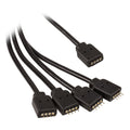 Akasa RGB 4-veis splitterkabel 4-pin 50 cm svart forfra