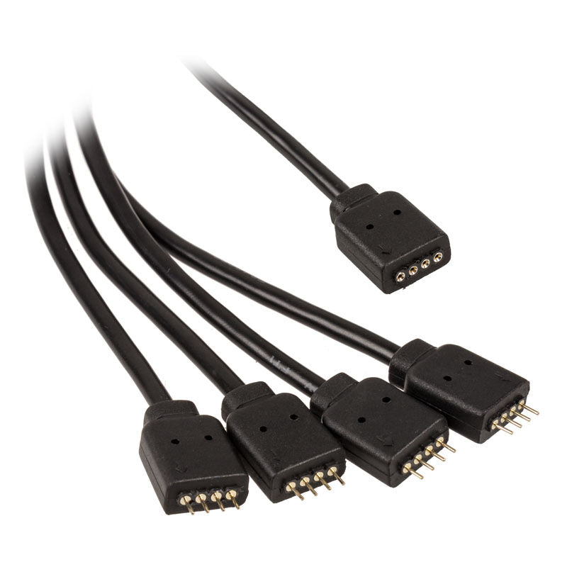 Akasa RGB 4-veis splitterkabel 4-pin 50 cm svart forfra