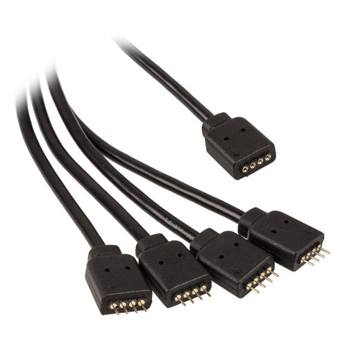Akasa RGB 4-veis splitterkabel 4-pin 50 cm svart forfra