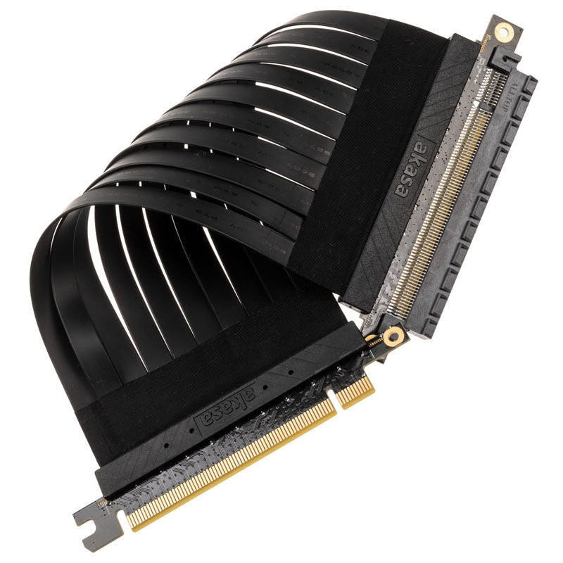 Detalj av Akasa Riser Black X2 PCIe 3.0 x16 riserkabel