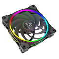 Akasa SOHO AR12 Reverse PWM vifte 120 mm RGB svart forfra