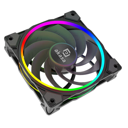 Akasa SOHO AR12 Reverse PWM vifte 120 mm RGB svart forfra