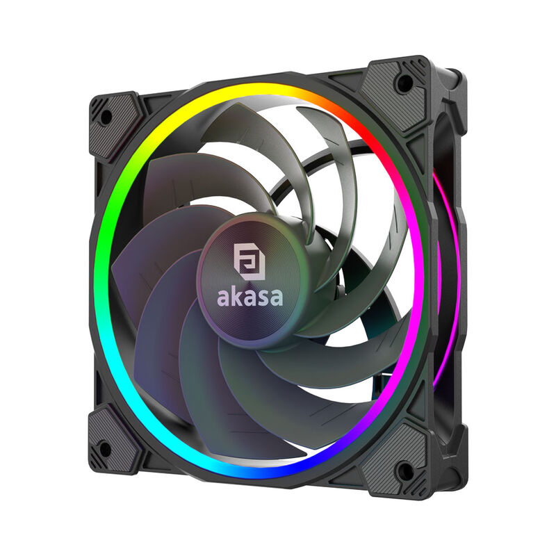 Detalj av Akasa SOHO AR12 Reverse PWM vifte 120 mm RGB svart
