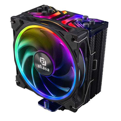 Akasa SOHO H4 Plus CPU-kjøler med AR12 Reverse vifte ARGB svart bakside