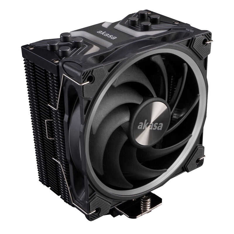 Akasa SOHO H4 Plus CPU-kjøler 120 mm ARGB singeltårn svart bakside