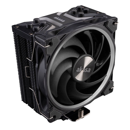 Akasa SOHO H4 Plus CPU-kjøler 120 mm ARGB singeltårn svart bakside
