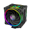 Akasa SOHO H4 Plus CPU-kjøler med AR12 Reverse vifte ARGB svart forfra