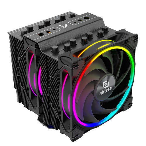 Akasa Soho H7 dobbelttårn CPU-kjøler ARGB 120 mm svart forfra