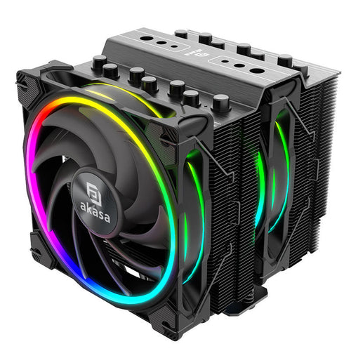 Akasa Soho H7 dobbelttårn CPU-kjøler ARGB 120 mm svart bakside