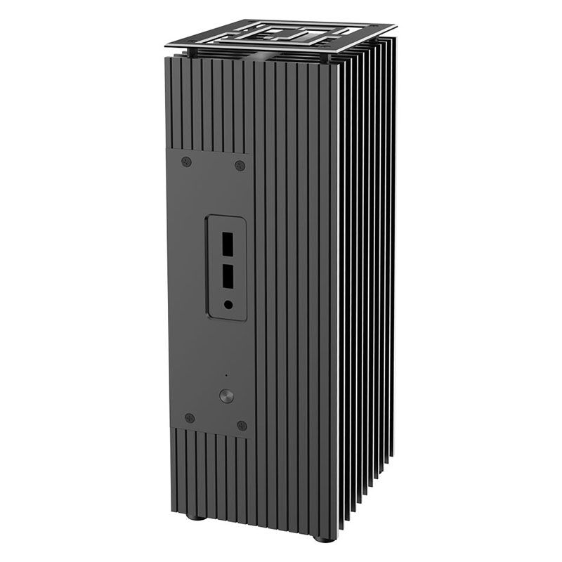 Akasa Turing AC Pro UCFF kabinett Intel NUC passiv kjøling svart montert på skrivebord