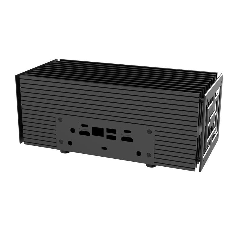 Akasa Turing Fanless UCFF kabinett Intel NUC montert horisontalt