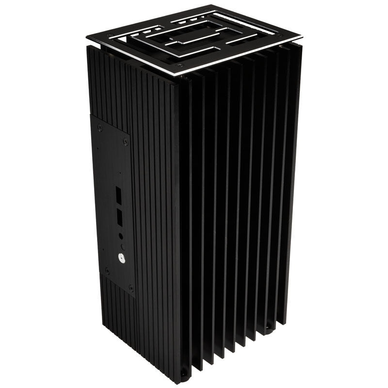 Akasa Turing Fanless UCFF kabinett Intel NUC passiv svart forfra