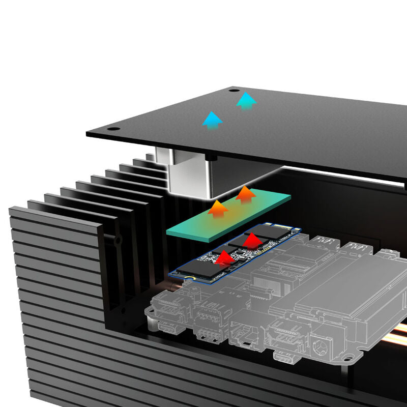 Akasa Turing RC Pro UCFF-kabinett ASUS NUC sideprofil