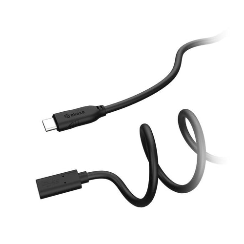 Akasa USB-C skjøtekabel 1,2 m 10 Gbps 100 W svart bakside