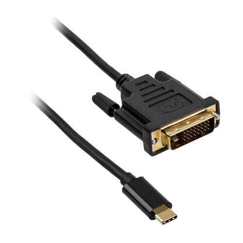 Akasa USB-C til DVI-D adapterkabel 4K 60 Hz svart forfra