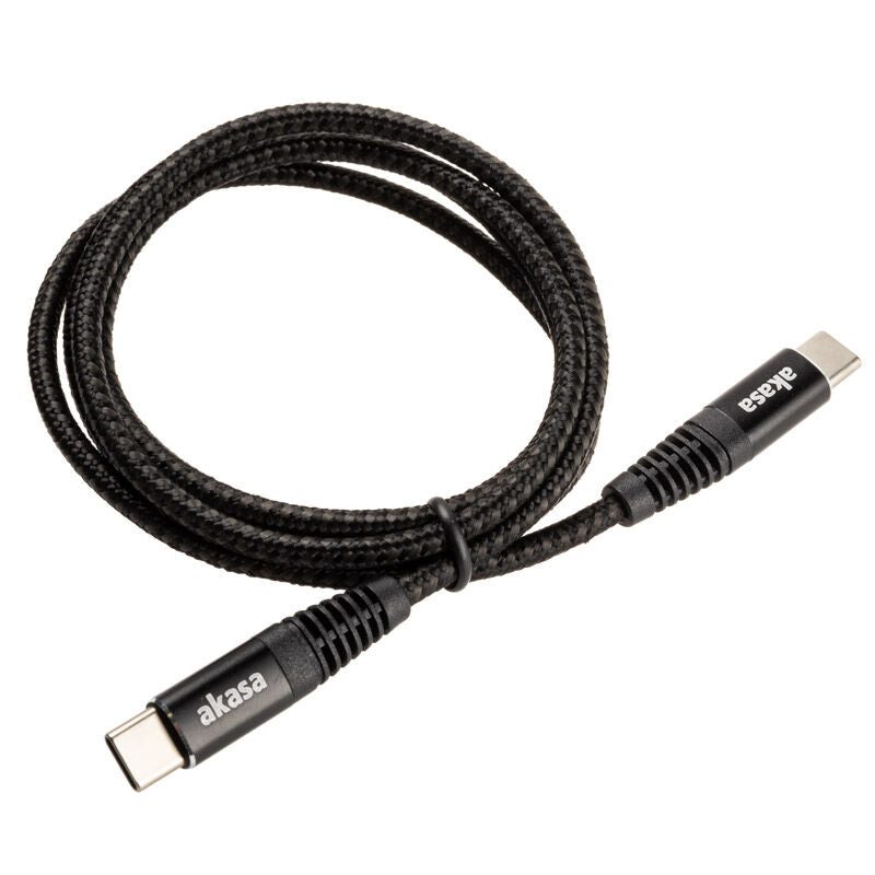 Akasa USB-C til USB-C 100W PD ladekabel 1 m svart bakside