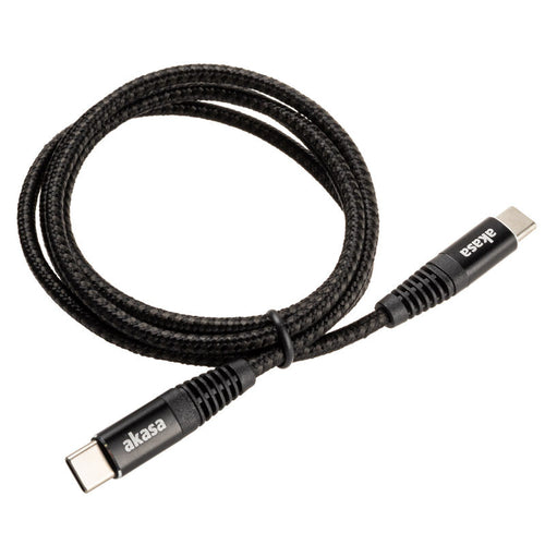 Akasa USB-C til USB-C 100W PD ladekabel 1 m svart bakside