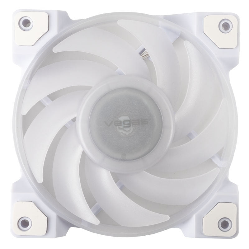 Detalj av Akasa Vegas A12 ARGB PWM vifte 120 mm hvit