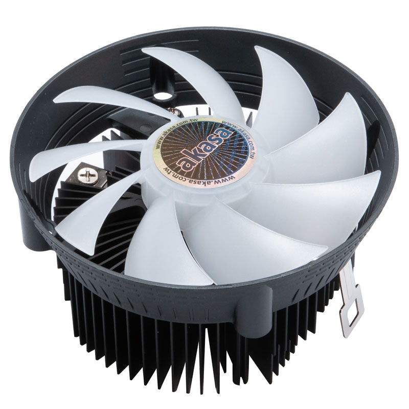 Nærbilde av Akasa Vegas Chroma AM CPU-kjøler AMD RGB 120 mm kjøleribber