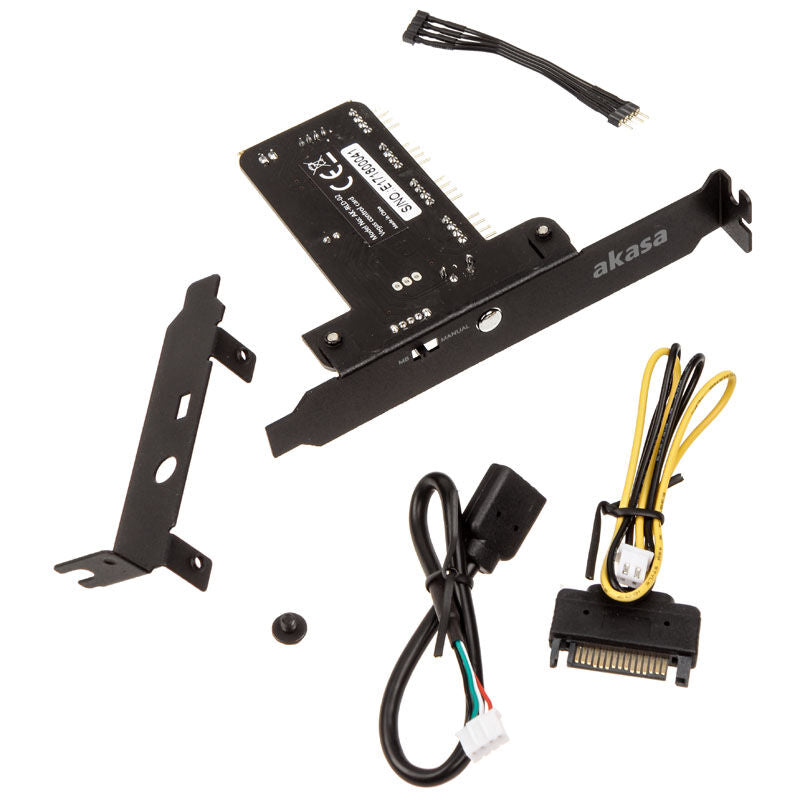 Akasa Vegas RGB kontroller 4-port LED-styring montert i PC-kabinett