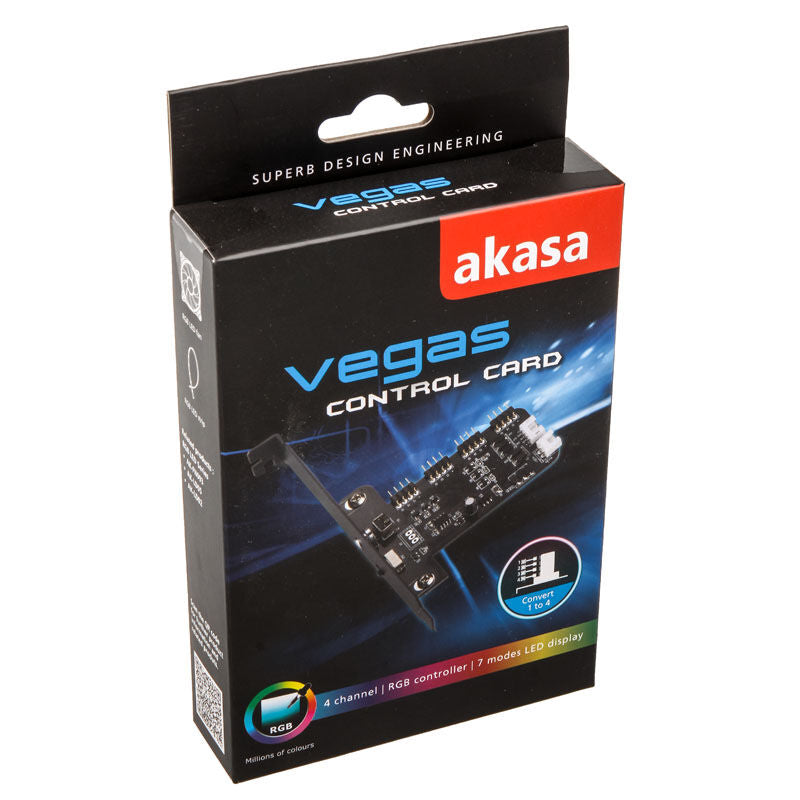 Sideprofil av Akasa Vegas RGB kontroller 4-port LED-styring