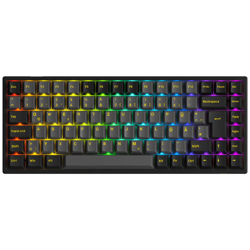 AKKO 3084B Plus Black & Gold gamingtastatur forfra